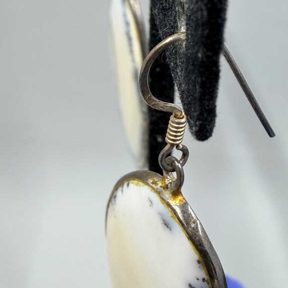 Dendritic Opal Vintage 925 Sterling Silver Drop Earrings - Picture 5 of 7